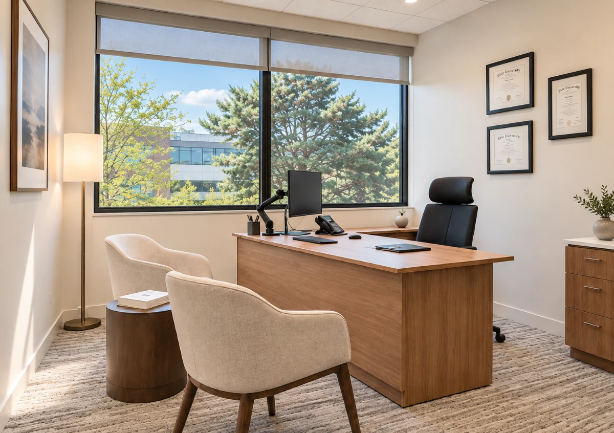 A physician's consultation office at Greenwich Medical Partners